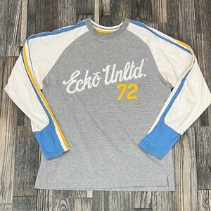 🔥🔥 Vintage Y2K Ecko Unltd. Long Sleeve  embroidered raised seams Tee Sz M - GU